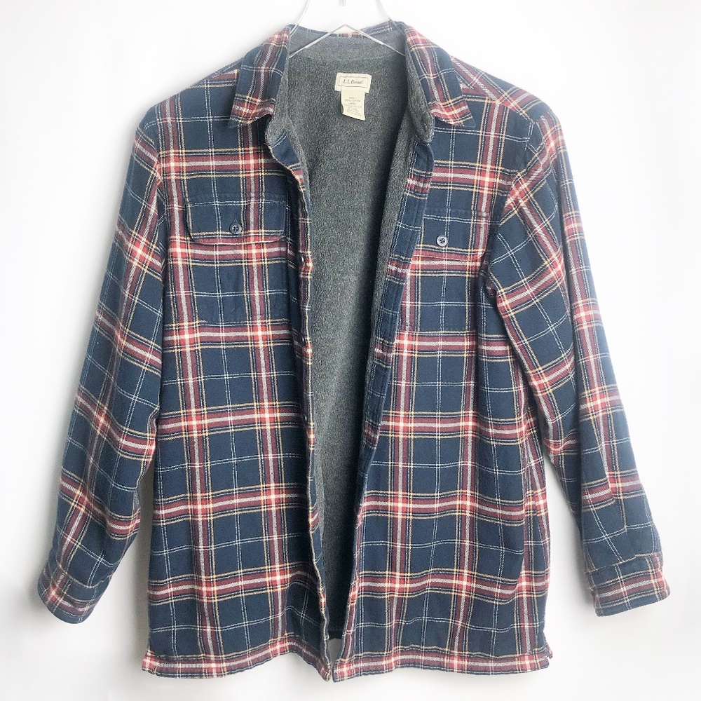 LL Bean | Fleece Lined Long Sleeve Plaid Flannel